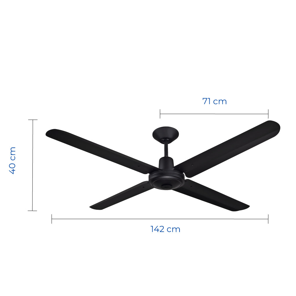 Narvik Ventilador de Techo de 56" Con 4 Aspas de Aluminio con Control de Pared para Uso Industrial, Modelo NA3010