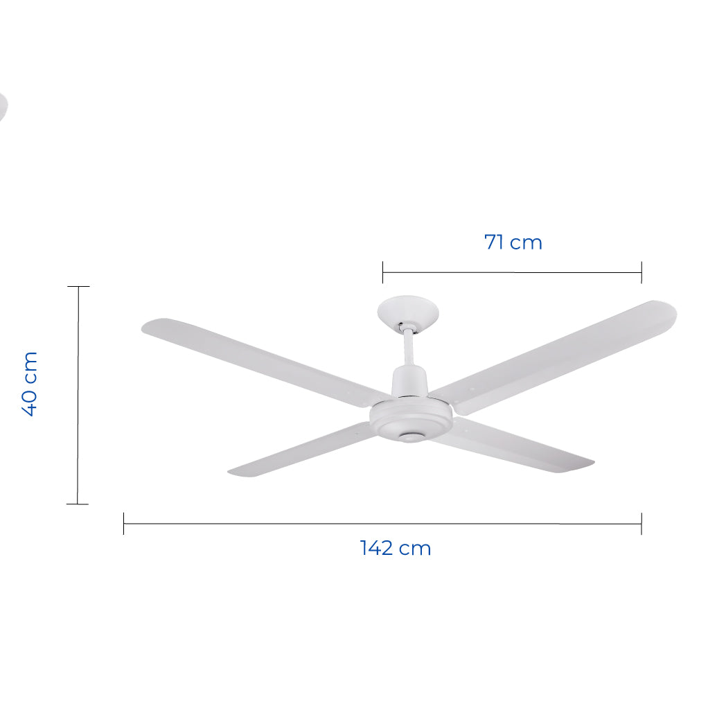 Narvik Ventilador de Techo de 56" Con 4 Aspas de Aluminio con Control de Pared para Uso Industrial, Modelo NA3011
