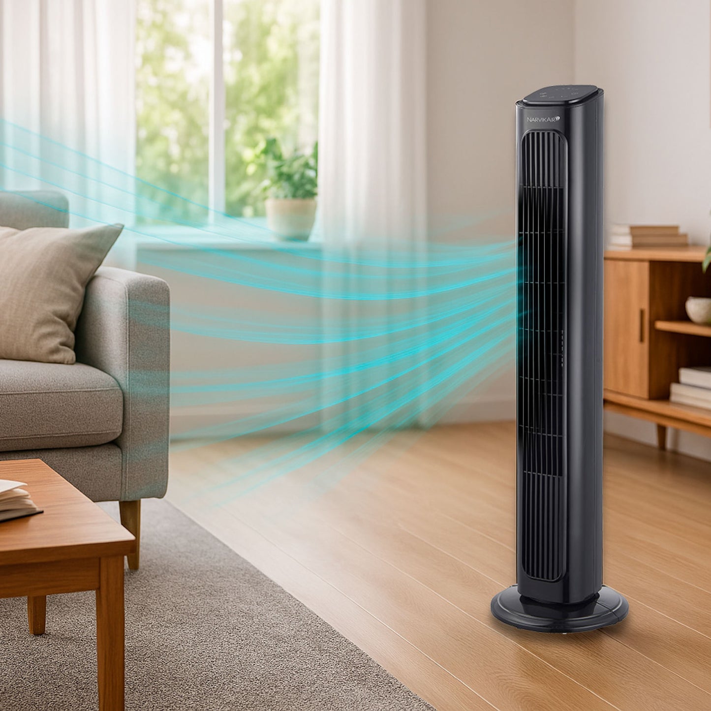 Narvik Ventilador de Torre Silencioso de 40W con Control Remoto y Panel Touch, Modelo NA5032