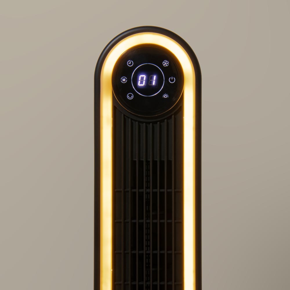 Narvik Ventilador de Torre Silencioso de 60W con Luz, Control Remoto y Panel Touch, Modelo NA5042
