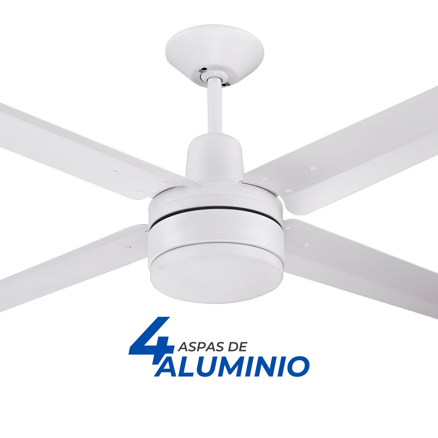 Narvik Ventilador de Techo de 56" Con Luz de 4 Aspas de Aluminio con Control de Pared para Uso Industrial, Modelo NA3021