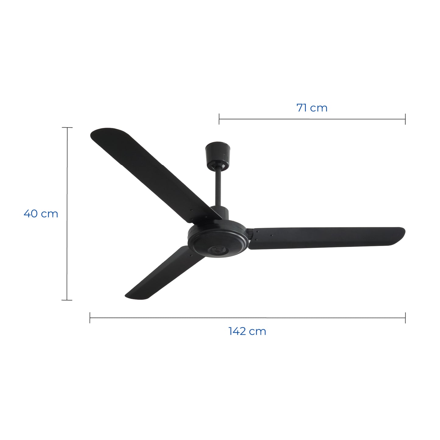 Narvik Ventilador de Techo de 56" Con 3 Aspas de Aluminio con Control de Pared para Uso Industrial, Modelo NA3030