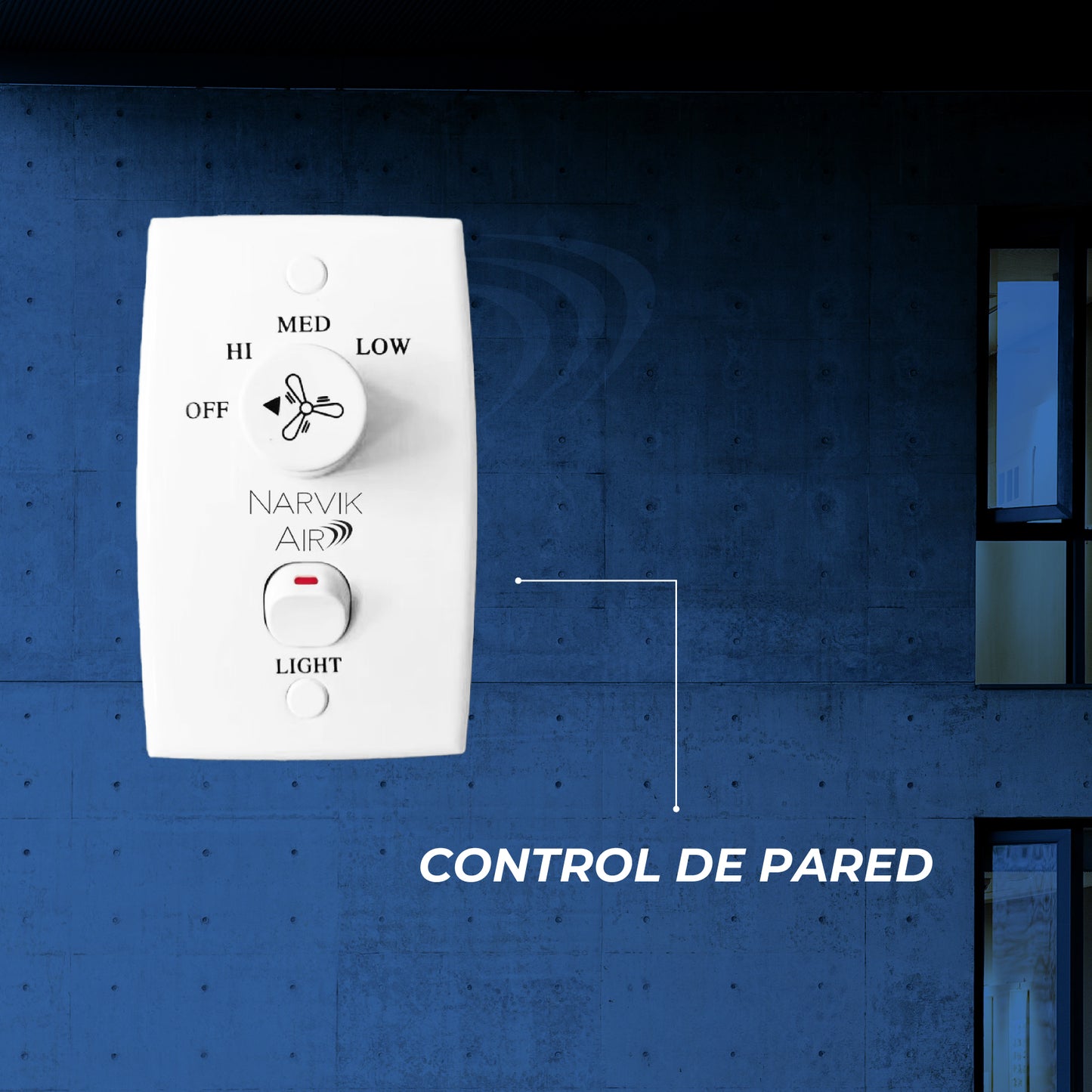 Narvik Ventilador de Techo de 56" Con 3 Aspas de Aluminio con Control de Pared para Uso Industrial, Modelo NA3030
