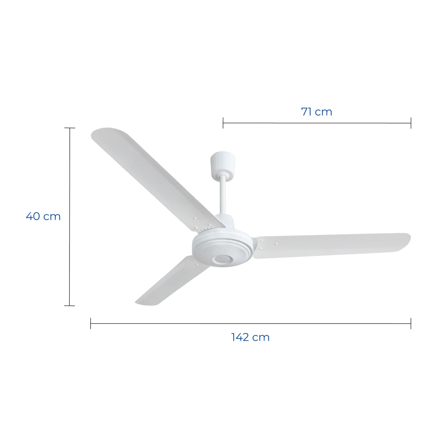 Narvik Ventilador de Techo de 56" Con 3 Aspas de Aluminio con Control de Pared para Uso Industrial, Modelo NA3031