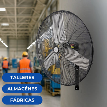 Narvik Ventilador de 24" Industrial de Pared 235W con  Aspas de Aluminio, Amplia Oscilación, Modelo NA1124