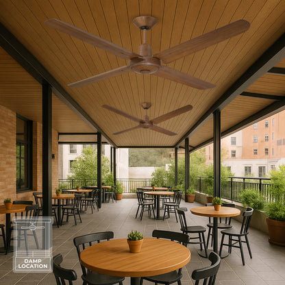 Narvik Ventilador de Techo de 56"  4 Aspas de Aluminio con Acabado de Madera Control de Pared, Modelo NA3013