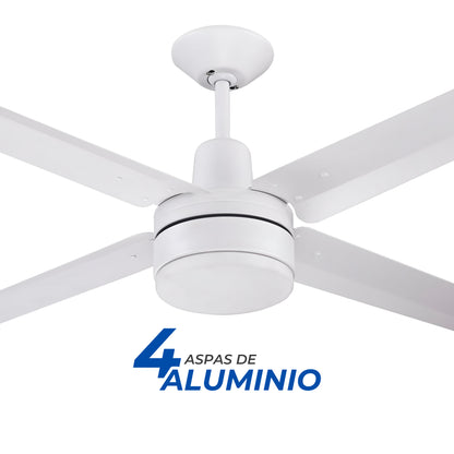 Narvik Ventilador de Techo de 56" Con Luz de 4 Aspas de Aluminio con Control de Pared para Uso Industrial, Modelo NA3021