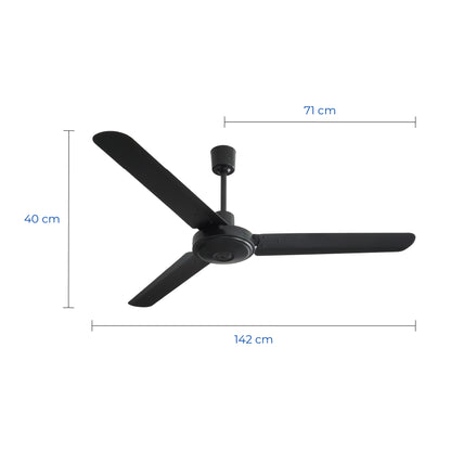 Narvik Ventilador de Techo de 56" Con 3 Aspas de Aluminio con Control de Pared para Uso Industrial, Modelo NA3030